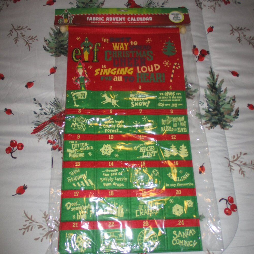NEW BUDDY the Elf Fabric Advent Hanging Wall Calendar